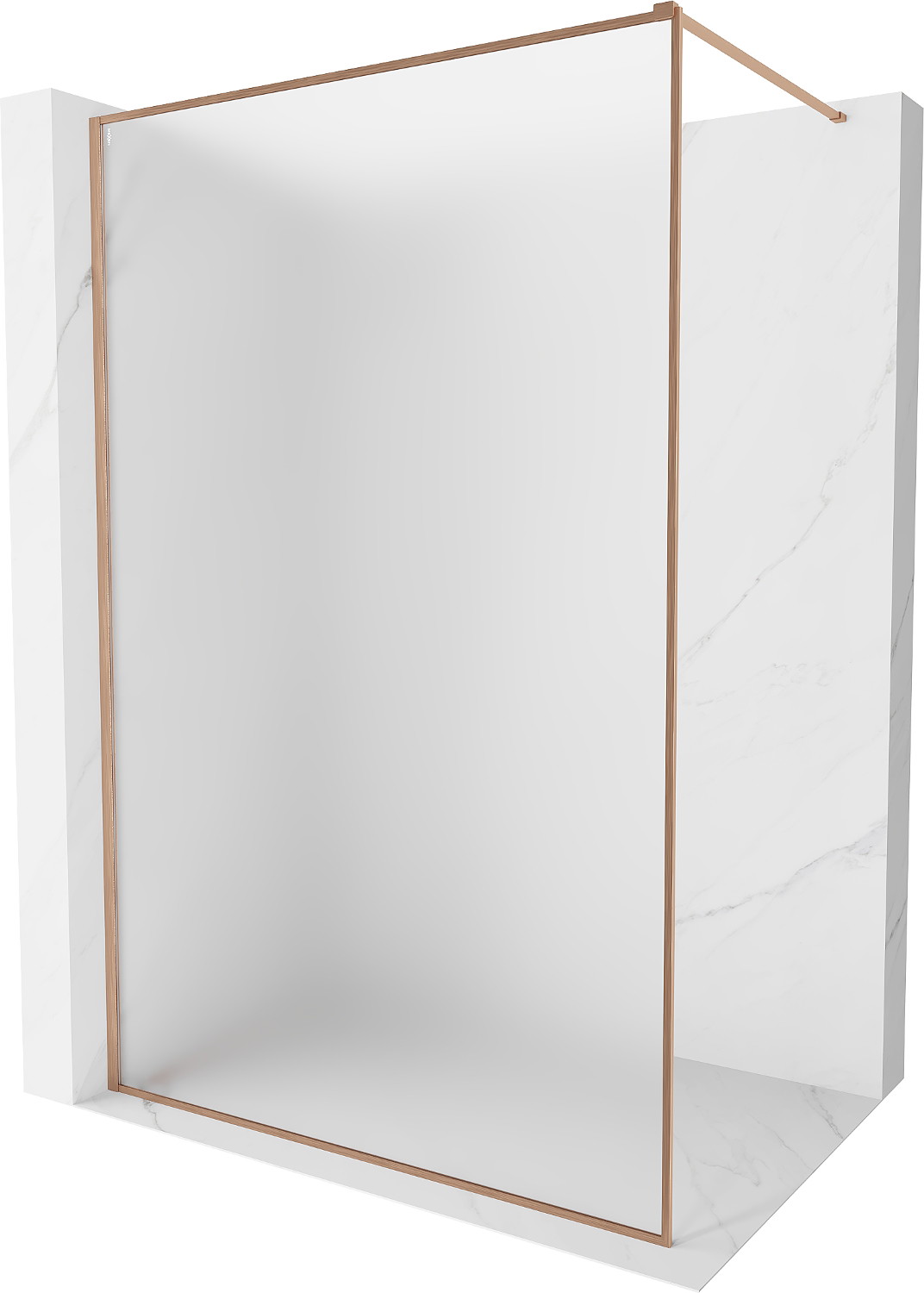 Mexen Kioto-F ścianka prysznicowa Walk-in z ramką 120 x 202 cm, szron 8 mm, miedź szczotkowana - 800-120-104-65-30